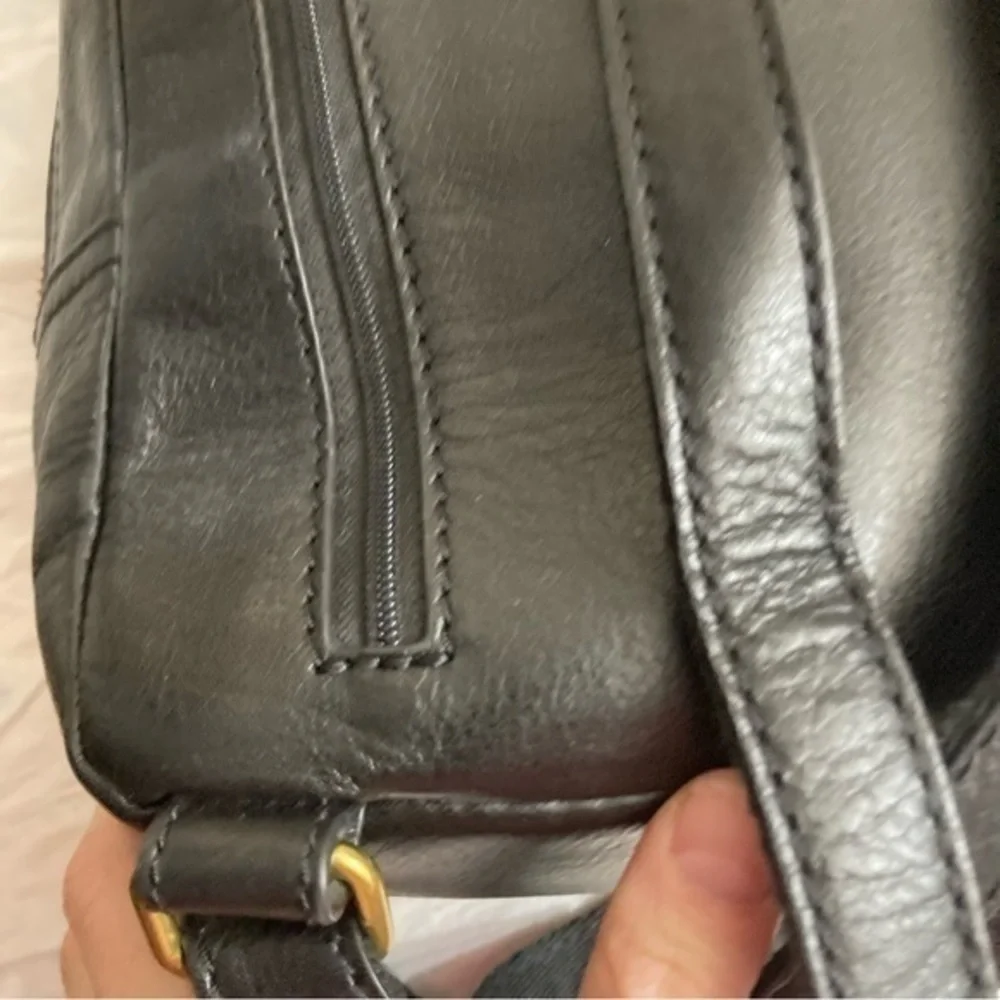 Fossil black leather backpack bag